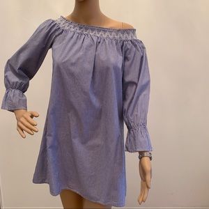 Striped Blue off the shoulder blouse